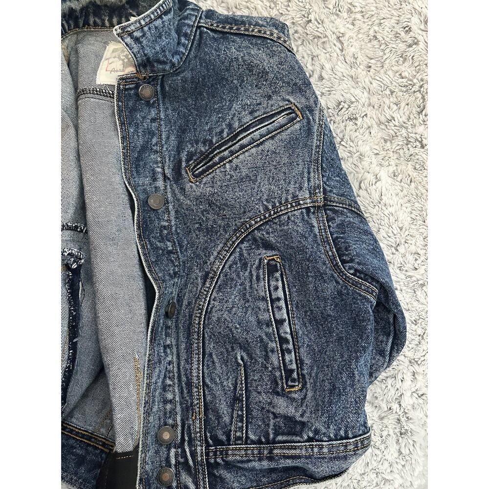 Vintage 80s Nuovo Industriale Aero Squad Jean Crop Jacket Denim Size Small - Picture 3 of 13